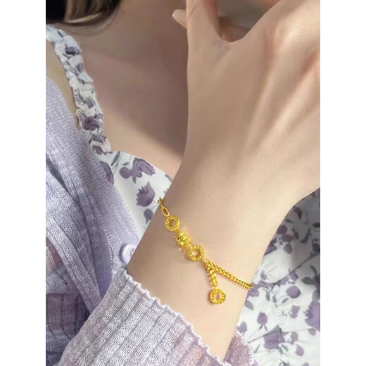 Fuwu new 18K gold-filled waist bracelet for girls, Passepartout transfer beads, versatile simple design bracelet, waist bracelet
