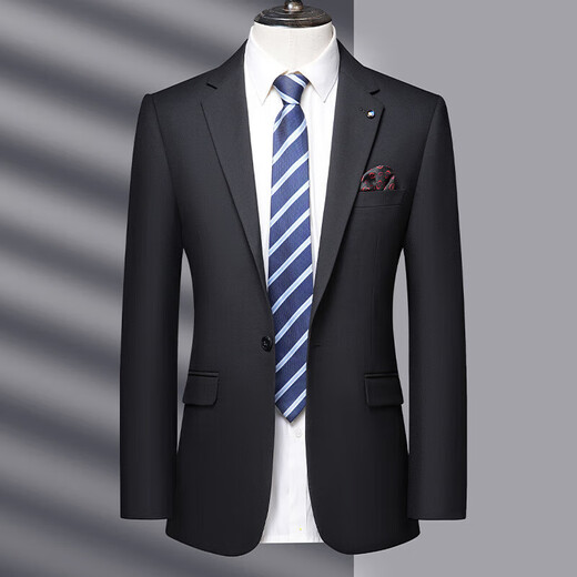 GOLDLION G+ Goldlion 2025 Autumn and Winter New Men's One Button Double Slit High-end Suit Suit for Men Handsome Black L 175 Recommended 145-155 Jin Jin equals 0.5 kg
