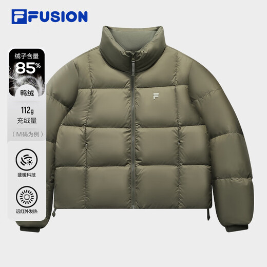 FILA FUSION Fila trendy brand down jacket for women 2025 winter new fashion casual stand collar warm jacket Mocha Brown-BN S 160/80A/S