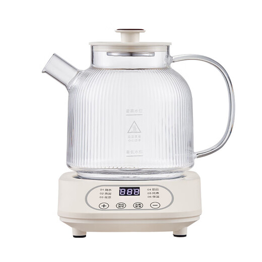 Midea's 2025 new health kettle, stew and all-in-one household multifunctional floral teapot, all-glass pure health kettle, electric kettle 0 glue, all-glass 0 glue 0 metal, 8H constant temperature, 24H appointment, 1.2L
