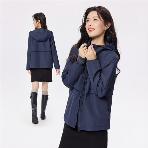 Giordano Windproof Jacket Women's Autumn and Winter New Outdoor Sports Loose Zipper Waist Windbreaker Jacket 13375136 37 Oatmeal Khaki L