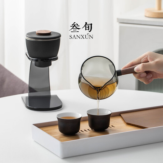 Thirty-year-old Unbounded Magnetic Automatic Kung Fu Tea Set Home High-end Light Luxury 2025 New Lazy Tea Making Artifact Gift Box Unbounded Automatic Tea Set_Zen Style Black + 6 Teacups