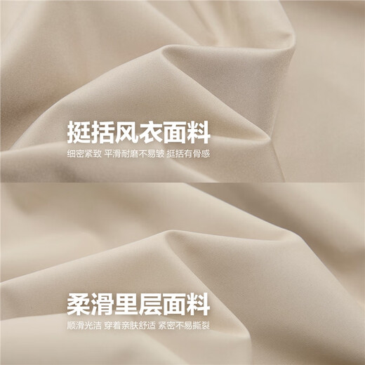 Giordano Windproof Jacket Women's Autumn and Winter New Outdoor Sports Loose Zipper Waist Windbreaker Jacket 13375136 37 Oatmeal Khaki L