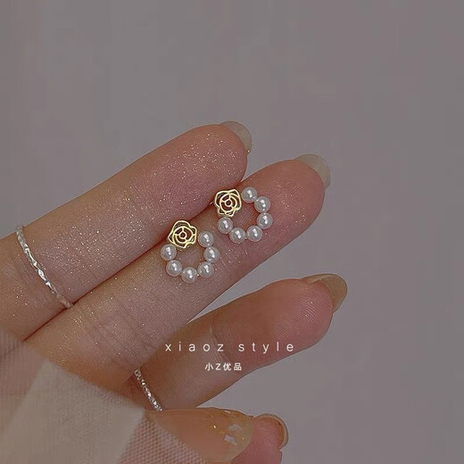 YKINCASL Old Phoenix 9999 sterling silver four-leaf clover temperament earrings for women cat's eye stone women's 2025 new earrings earrings cat's eye four-leaf clover earrings silver needle Lao Fengxiang's same style