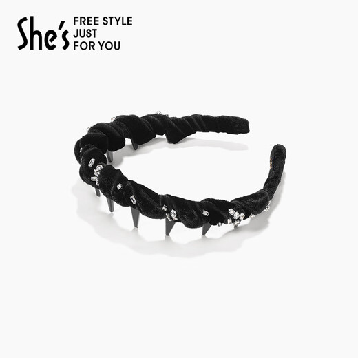 She s Akiko Barbie Overture Light Luxurious Elegant Velvet Toothed Headband Pressed Hair Headband Headband Hair Accessory Birthday Gift for Women Ink Velvet G0