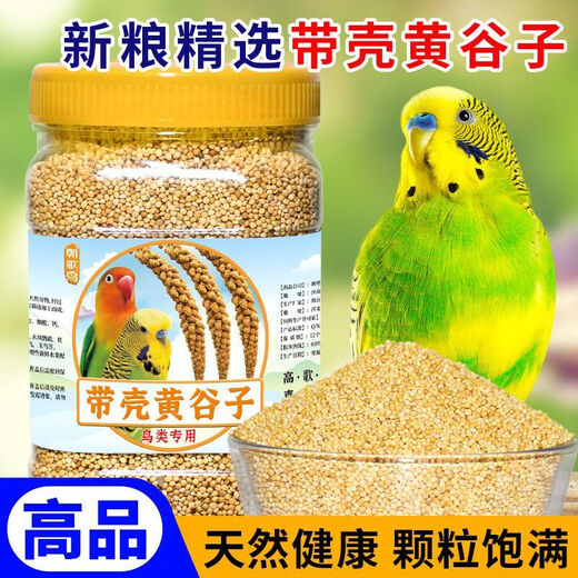 Bird food eaten by budgerigars Black Phoenix Munnia shelled millet red millet bird feed yellow millet mixed shelled yellow grain parrot nutritional food 2555g yellow millet parrot food