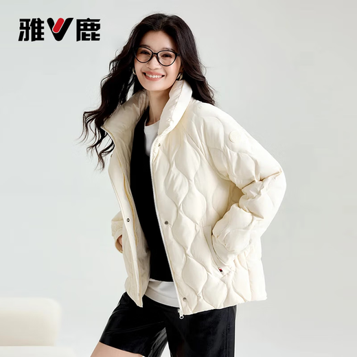 Yalu Light Thin Down Jacket Women 2025 New Small Wave Quilted Solid Color Stand Collar Light Down Jacket