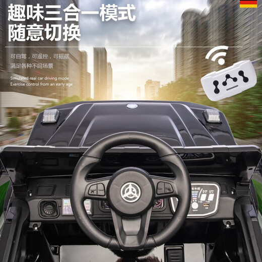 Das supergroße Kinder-Elektroauto von Jisu kann als ferngesteuerter Spielzeug-Kinderwagen für zwei Personen für Babys im Alter von 1 bis 5 Jahren verwendet werden. Kinder können Allradantrieb fahren. B roter Sechsradantrieb + 12V7-Batterie + selbstfahrende Fernbedienung + Ledersitz.