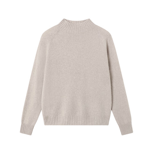 Jingjing Tokyo cashmere sweater women's turtleneck 100 cashmere autumn and winter thick knitted sweater, apricot color XL
