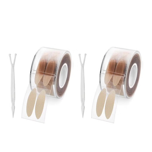 Double eyelid patch, wide type, beautiful eye patch, natural invisible tool, lace mesh roll, narrow, portable and easy to carry, pointed tip + wide type, 2 rolls in total