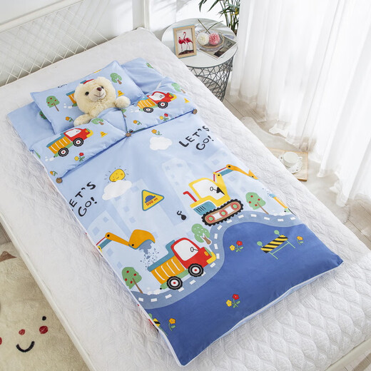 Children aged 0-12 years old student sleeping bag anti-kicking quilt autumn and winter plus velvet baby sleeping bag baby thickened winter universal four-season excavator soft and comfortable 80X150cm cotton mother-in-law liner