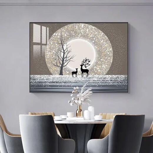 Power box cover, electric meter box, decorative painting, punch-free, dining room, living room, hanging painting, distribution box decoration, 40*30 can accommodate 32*22 flip-up black frame