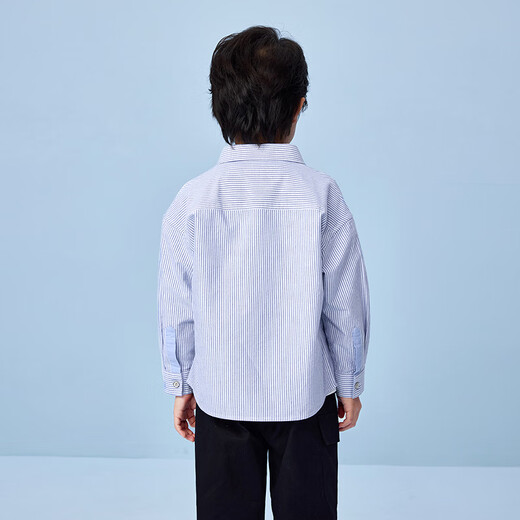 HLA Heilan long-sleeved shirts for men and women spring 25 new pure cotton shirts for men and women HNEFW1J002A light blue stripes 02 110 /56