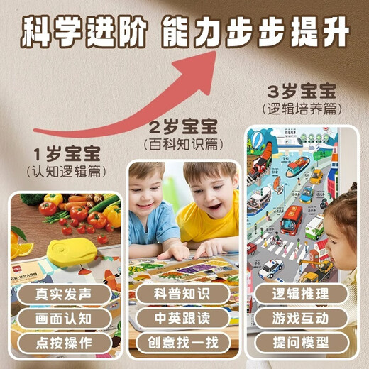 得力（deli）有声挂图儿童早教认知动物拼音数字幼儿启蒙宝宝益智学习玩具 【动物世界】中英双语 附挂钩+电池