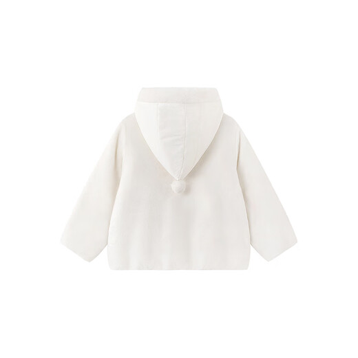 Yingshi shopping mall same style children's hooded jacket knitted short winter warm boy coat jacket new style cream white 90 cm