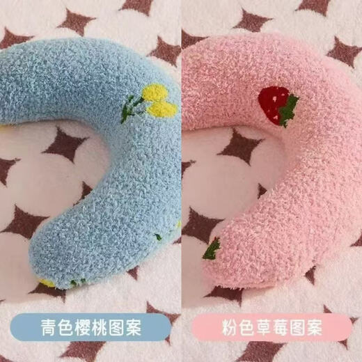 猫咪小枕头宠物猫咪枕头垫子护颈U型靠枕柔软加厚网红枕头猫狗 猫猫U型枕头-橘黄款