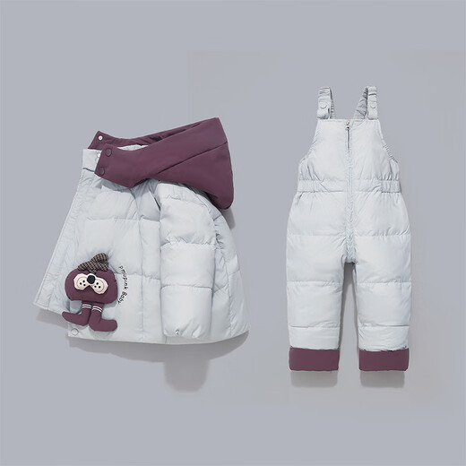 Mlgt kids children's clothing children's down jacket suit boys and girls baby overalls outer wear one-piece warm winter clothes blue 80 cm