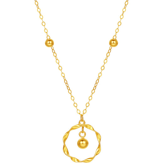 Saturday Lucky Yellow 18K Gold Necklace Female Lottery Gold Mobius Necklace Birthday Gift C0622437 40+5cm