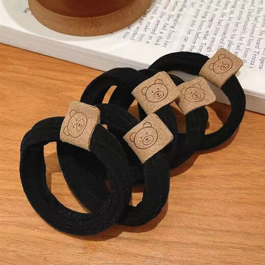 Internet celebrity bear hair tie does not hurt your hair, simple high-elastic rubber band, thickened hair tie, high ponytail headdress, bear hair tie, 5 mixed colors