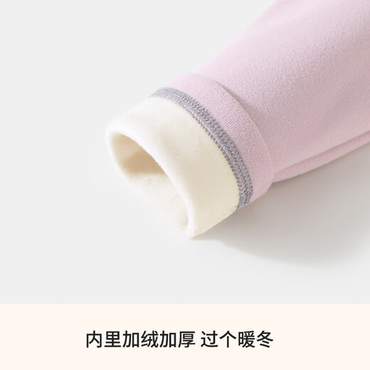 Classic Teddy children's fleece bottoming shirt for boys and girls, long-sleeved T-shirt, middle-aged children's winter clothing, half turtleneck, thickened thermal clothing, off-white 100