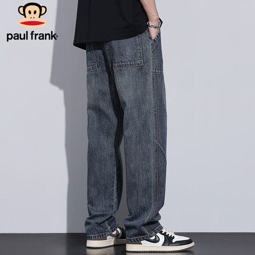 Paul Frank jeans men's autumn American straight pants men's trendy brand loose casual pants men's trousers blue 32