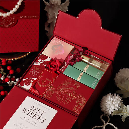 Wedding souvenirs for bridesmaids, high-end practical gift boxes for brides, light luxury high-end return gifts for girls, birthday gifts for girls 17. Camellia champagne gold gift box