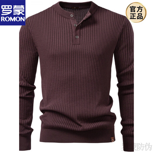 ROMON 2025 New Autumn and Winter Heavy Retro Men's Stand Collar Knitted Sweater Men's Jacket Henry Collar Knitted Sweater Anti-pilling Black S 115-130Jin Jin is equal to about 0.5 kg