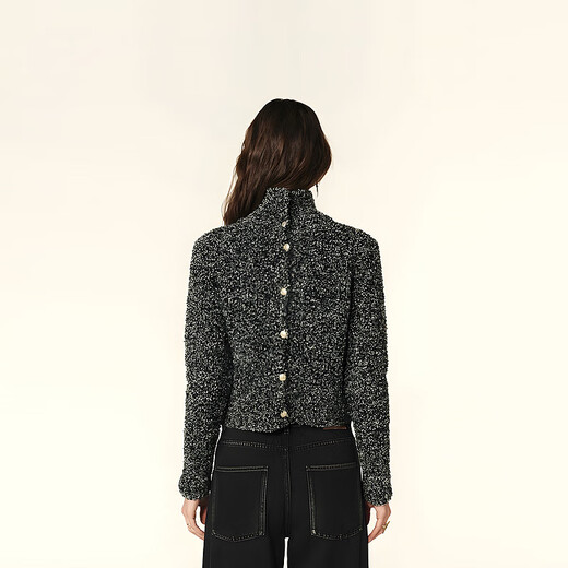 Ba&shbash2025 new autumn Xiaoxiang Qianjin old money wool blended sweater women's sweater 1H25CARL ANTHRACITE regular M 1