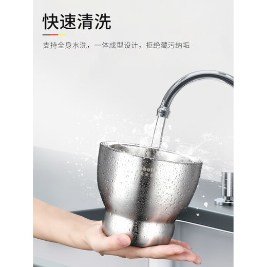 Olodo garlic masher stainless steel masher jar household pestle masher old-fashioned mortar medium garlic mortar 30 masher small SUS304 stainless steel