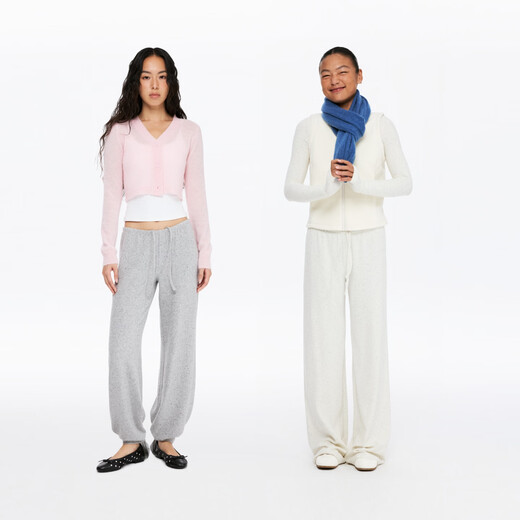 ONEUP can tie the feet and brushed loose straight pants for women, autumn casual trousers, sports Pilates yoga pants, beige L