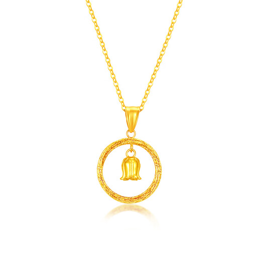 Mengjinyuan 18k gold pendant, lily of the valley pendant necklace, birthday gift for women, for wife
