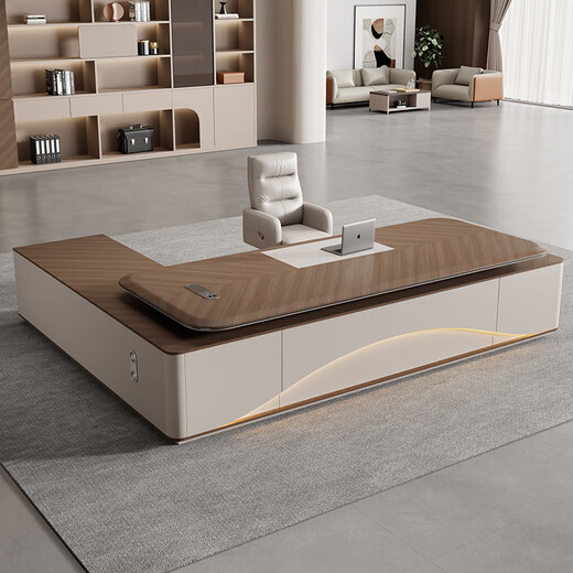 Zhiyi high-end boss desk office desk and chair combination simple modern president desk leadership office furniture manager executive desk blister desktop 2.0 meters president desk