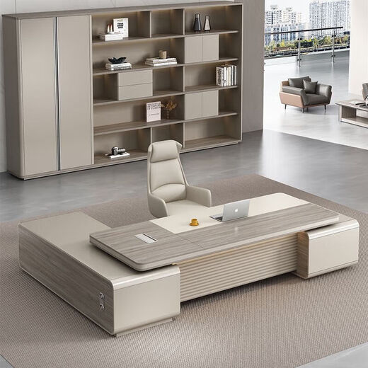 Office desk and chair combination simple modern boss desk office furniture new Chinese style executive manager president large table 1.8 meters luxury single cabinet