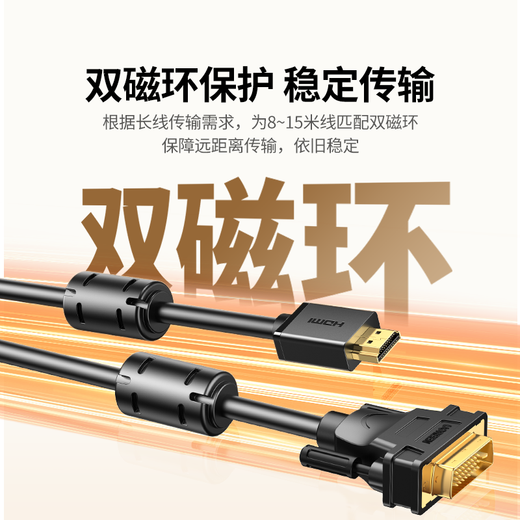 Greenlink HDMI-zu-DVI-Konvertierungskabel DVI-zu-HDMI-4K-High-Definition-Adapter Zwei-Wege-Konvertierung Laptop-Set-Top-Box-Projektor-Display-Kabel 5 Meter 10137