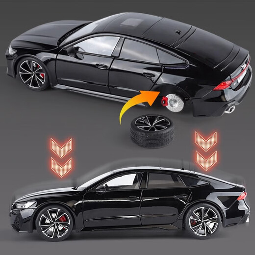 Audi RS7 car model ornaments simulation alloy car model 1:18 remote control supercar children's toy car boy _1 24 Audi RS7-black keyless