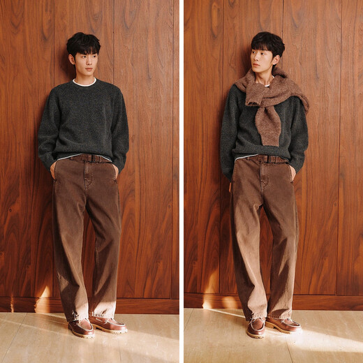 Semir sweater men's winter vacation two-piece knitted sweater base layer 2025 floral yarn sweater round neck sweater 10A725107102