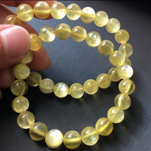 Wanke Natural Golden Dragon Mica Gold Lepidolite Yellow Grandmother Crystal Bracelet Crystal Gemstone Mother's Day Gift for Men and Women Collection Grade Gold Lepidolite 9mm