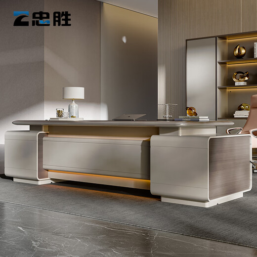 ZHONGSHENG Desk Boss Desk Modern Simple Chairman Executive Desk President Office Office Furniture Table and Chair Combination Desk Color Card Sample 10cm*10cm