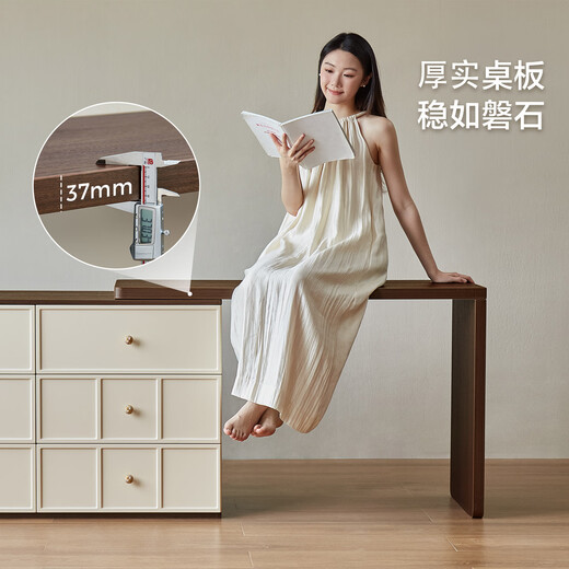 Lin's Home Retro Six Drawer Cabinet Dressing Table Integrated French Dressing Table Master Bedroom High-Quality Maple Sugar Series RC2C Cream | Six Drawer Cabinet Dressing Table