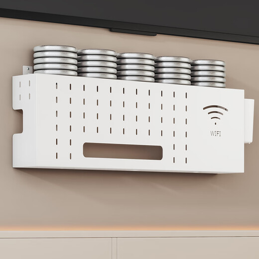 蜗家路由器放置架免打孔壁挂机顶盒架固定插排插座遮挡上墙wifi收纳架