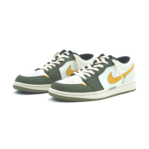 
Jordan custom sneakers Air Qiuwu Shadow Hedgehog made low-top basketball shoes olive green olive green 35.5