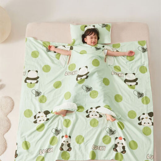 Class A cotton gauze belly protection anti-kick sleeping bag baby nap blanket baby summer quilt pure cotton anti-kick quilt Mengqu Zoo 120*150 4 layers of gauze
