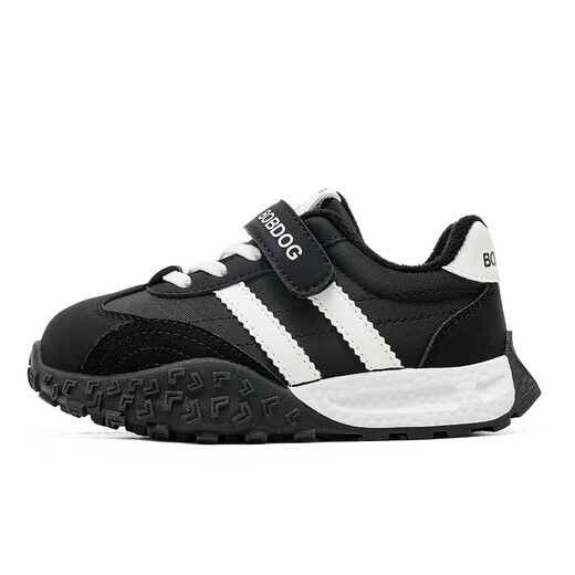 BOBDOG children's shoes, boys' winter comfortable and warm running shoes, casual and versatile children's sports shoes 106555082 black/meter 30