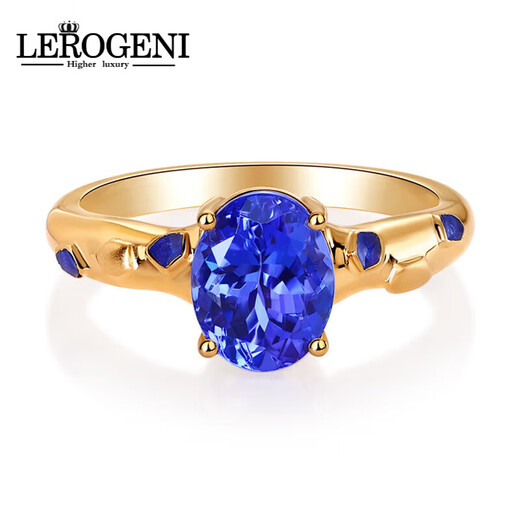 Lirokini Ring Women's Tanzanite Sapphire High-End Luxury Jewelry Women's Day Birthday Gift for Girlfriend and Wife (Selected) 2.220 Carat Tanzanite Ring Remarks Circle Number
