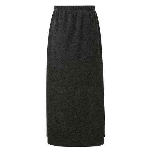 Sancai 2025 Winter New Style Skirt Elastic High Waist Straight Skirt Slit Long Skirt Simple Temperament Women Silent Gray S