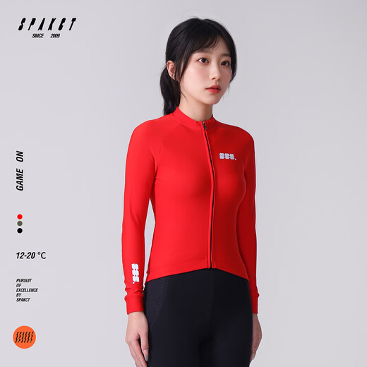 Spakct new cycling clothing road mountain bike men's and women's sports autumn and winter windproof warm tops GAME ON-Red XL