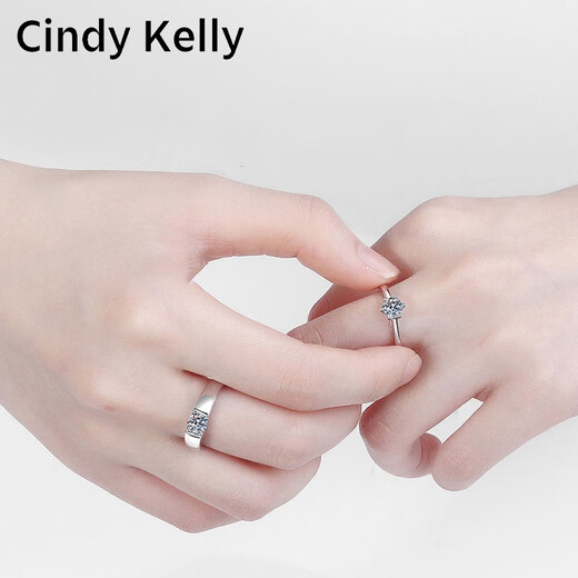 Cindy Kelly Exquisite and Light Luxury Couple Ring, High-end and Practical Heart-to-heart Ring for Wife, Wedding Anniversary Birthday Gift for Girls, Moissanite Diamond Ring with Adjustable Opening, Practical and High-end for Wife and Girlfriend