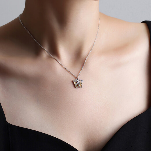 Ming brand jewelry platinum necklace Pt950 platinum gold shadow butterfly dream set chain BFR0171 platinum necklace about 42+3 cm about 5.07 grams