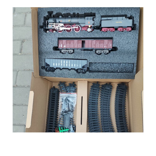 Aole alloy steam engine smoking retro track simulation electric train model set boys and children toys alloy steam smoking train set 22923 with charging set