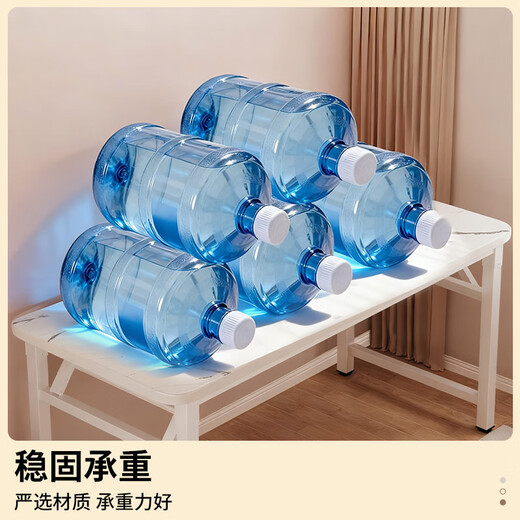 Yiman Folding Computer Desk Office Learning Writing Book Table Training Long Table No Installation Spring Table Jingcang/Bold U Legs/100*60 White Marble Pattern